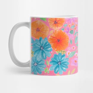 Floral watercolor pattern in pink Mug